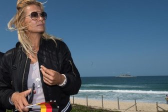 Filmstart von "Findet Dorie" - "Das Wasser ist mein Element" - Franziska van Almsick als Zuschauerin bei den Olympischen Spielen in diesem Sommer am Ufer des Atlantiks in Rio de Janeiro.