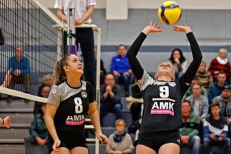 Fortschritt überrascht in Jena - Tina Schettler (links) gab am Wochenende ihr Comeback im Dress der Lichtensteinerinnen. Hier ist sie bei einem Heimspiel vor ihrer längeren Pause mit Cora Müller zu sehen, die gegen Jena am Sonntag als beste Spielerin ausgezeichnet wurde. 