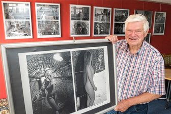 Fotoausstellung zeigt nackte Haut im Kalkwerk Lengefeld - Überwiegend Schwarz-Weiß sind die Aktfotos, die Dittrich Marz im Kulturcafé zeigt.