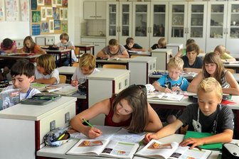 Frankenberger Gymnasium soll Fünftklässler abweisen - Die Klasse 5 a des Frankenberger Martin-Luther-Gymnasiums beim Biologie-Unterricht. Ab dem neuen Schuljahr soll es auf Anweisung der Bildungsagentur nur noch drei neue fünfte Klassen geben.