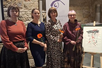 Frauenpower aus dem Erzgebirge: Ehrenfriedersdorferinnen erhalten Engagementpreis - Die Vereinsvorsitzende des Landesfrauenrats, Jessica Bock, mit den Preisträgerinnen Iris Schmidt, Claudia Seidel und Carmen Krüger. (v. l.).