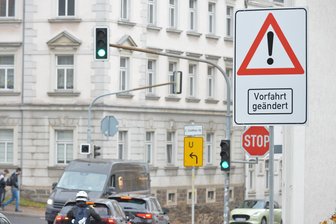Frauensteiner Straße in Freiberg: Hat sich die Vorfahrtsänderung bislang bewährt? - An der Kreuzung Frauensteiner Straße/Schönlebestraße wurde die Vorfahrtsregelung geändert.