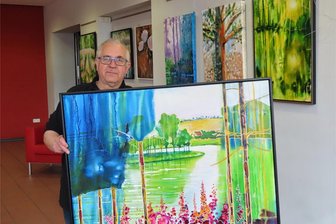 Fraureuther zeigt farbenfrohe Bilder in der Stadthalle Werdau - Wolfgang Namyslok zeigt bis zum 20. Juni einige seiner Bilder in der Galerie in der Stadthalle Werdau.