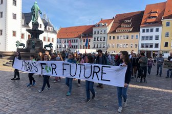 Freiberg demonstriert für das Klima - Am Nachmittag demonstrierten zahlreiche, meist junge, Leute. 