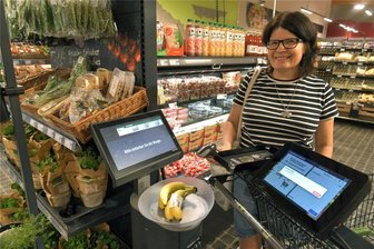 Freiberg: Shopping mit dem High-Tech-Einkaufswagen im Test - Bei Edeka Fiedler an der Ehernen Schlange in Freiberg testet Reporterin Heike Hubricht die neuen High-Tech-Einkaufswagen.