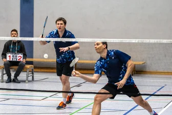 Freiberger Badmintonspieler noch nicht ganz am Ziel - Marcus Gast (l.) und Felix Liebscher konnten ihr 1. Doppel auch zum Abschluss gegen Meißen gewinnen. Dennoch stand am Ende eine klare 2:6-Niederlage für den ATSV.