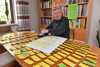 Freiberger richten bundesdeutsches Münzsammler-Treffen in Annaberg-Buchholz aus - Die Freiberger Numismatiker organisieren mit Erzgebirgischen Sammlern das Münztreffen in Annaberg-Buchholz. Die Fäden laufen bei Udo Becker zusammen, der die Namensschilder der 120 angemeldeten Gäste vorbereitet.