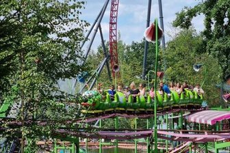 Freizeitpark Plohn: Hochbetrieb zum Ende der Sommerferien - Party zum Schulstart - Besonders bei den Jüngsten ist die Kinderachterbahn "Raupe" beliebt.