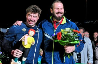 Freunde und Konkurrenten im Kampf um jeden Zentimeter - David Storl und Tomasz Majewski verstehen sich außerhalb des Rings sehr gut. Der Chemnitzer landete gestern beim Istaf in Berlin mit 21,41 Metern einen weiteren Sieg, der Pole belegte mit 20.64 m den fünften Rang.
