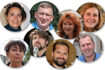 Frieden, Tore, Lichterfahrten: Das wünschen sich Zwickauer für 2024 - Sie erzählen von ihren Wünschen: Dominique Suhr, Jens Juraschka, Regina Thoß, Constance Arndt (obere Reihe von links nach rechts) sowie Kerstin Nicolaus, Benjamin Zabel, Norman Rentsch und Andreas Bielau (untere Reihe von links nach rechts).