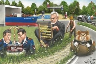 Friweika meldet Interesse an Karikatur an - Diese Karikatur von Veit Schenderlein kann noch ersteigert werden.