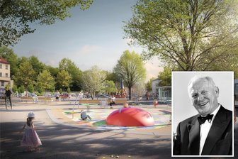Fröbe, Spaßvogel und Fußball: Debatte um Denkmal auf dem umgestalteten Planitzer Markt - So soll der umgestaltete Planitzer Markt mal aussehen. Schauspieler Gert Fröbe (1913–1988) ist ganz in der Nähe aufgewachsen.