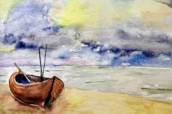 Frühere Vogtländerin stellt erstmals in der alten Heimat aus - Zu sehen: Das Bild "Am Meer".