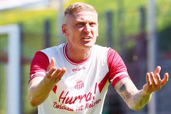 FSV Zwickau: Der Rekord-Torjäger ohne Tor – was geht noch beim „Fußball-Gott“? - Zwickaus Stürmer Marc-Philipp Zimmermann hat noch was vor in dieser Saison.