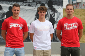 FSV Zwickau: Drei Neue und ein Testspiel - Drei weitere Neuzugänge des FSV Zwickau, von links: Lucas Hiemann, Till Streller und Leonhard von Schroetter.