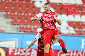 FSV Zwickau gibt Dreier noch aus der Hand - Lucas Albert bejubelte seinen zwischenzeitlichen Führungstreffer. Zum Sieg für die Zwickauer reichte es dennoch nicht. 