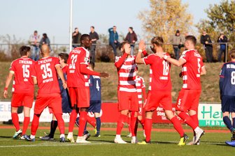 FSV Zwickau im Pokal-Viertelfinale - Jubel nach dem Zwickauer Führungstor