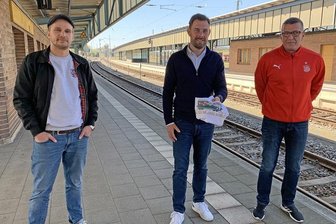 FSV Zwickau lädt zur Fahrt durch die Vereinsgeschichte ein - Matti (Capo Fankurve E5), Marketing-Vorstand Matthias Krauß und Lutz Teichmann, Vorstand Fans und Sicherheit.