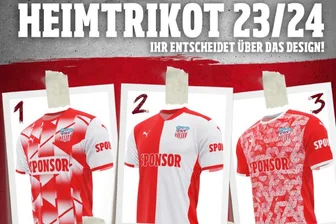 FSV Zwickau lässt Fans über Heimtrikot abstimmen - Vor diese Trikot-Auswahl stellt der FSV seine Anhänger.