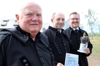 Fünf Jahre Welterbe Montanregion Erzgebirge: Projekte, Millionen und Besucherzentren - Jörgen Schütze, Heiko Götze und Steve Ittershagen (v.l.) auf der Alten Elisabeth in Freiberg.