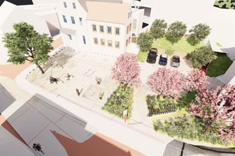 Für einen Millionenbetrag: Zwei Plätze in Mittweida sollen Schönheitskur erhalten - So könnte der neue Weberplatz in Mittweida einmal aussehen.
