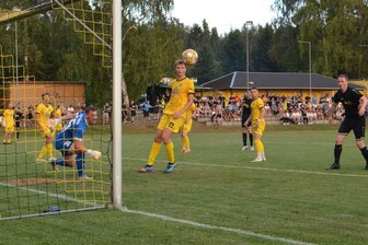 Fußball-Sachsenpokal: VfB Auerbach wird seiner Favoritenrolle gerecht - Nicht oft, aber hin und wieder erspielte sich auch der ESV Zschorlau eine Möglichkeit. In dieser Szene fliegt ein scharf getretener Freistoß von Falk Fischer knapp am Auerbacher Kasten vorbei.