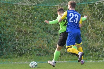 Fußball-Westsachsenliga: Qualität schlägt bei der Wahl zum Spieler der Woche Quantität - Gegen Waldenburg (Foto) war der Treffer von Werdaus Pascal Deißler (grünes Trikot) bei der 1:4-Niederlage noch Ergebniskosmetik. Sein Tor gegen Mülsen St. Niclas brachte dagegen Zählbares.