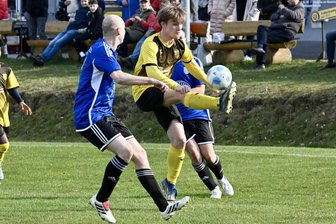 Fußball-Westsachsenliga: SV Planitz dreht Kellerduell und sorgt für Spannung im Abstiegskampf - Phil Riebesam (am Ball) erzielte am Sonntag das 2:1 für den SV Planitz, was die Gastgeber im Kellerduell gegen Mosel auf die Siegerstraße brachte.