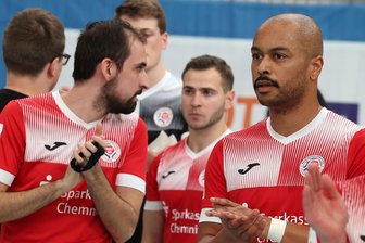 Futsal-Bundesliga in Hohenstein-Ernstthal: Drei Abgänge, zwei neue Nationalspieler und kein Rückkehrer - Gabriel Kerpen (rechts) und Marcus Vinicius da Silva Lima (links) gehören künftig nicht mehr dem Team von HOT 05 Futsal an.