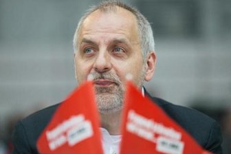 Gebhardt will 2019 neues Spitzenergebnis für Linke in Sachsen - Der sächsische Landesvorsitzende der Partei Die Linke, Rico Gebhardt, auf dem Landesparteitag in Radebeul.
