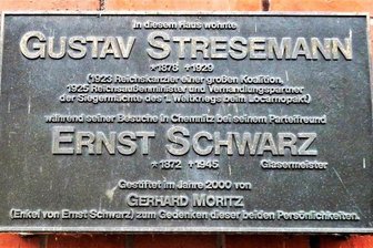 Gedenktafel für Gustav Stresemann gestohlen -