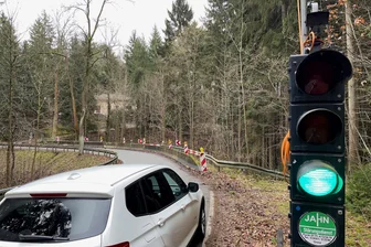 Gefahrenstelle: Seit zehn Jahren Ampel im Wald bei Netzschkau - jetzt tut sich was - Die Ampel an der Straße von Netzschkau nach Kleingera steht seit gut zehn Jahren. Ein Ende ist nicht in Sicht.