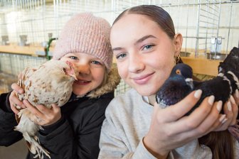 Geflügel und Kaninchen: Schau mit über 500 Tieren in Großrückerswalde - Mit von der Partie sind die Nachwuchszüchterinnen Nelly Meyer (8) und Sarah Schalling (16) (v.l.). Sarah wurde zur Bundesjugendschau in Leipzig Championanwärterin. Die achtjährige Nelly Meyer hatte zur Schau in Grießbach das beste Tier ausgestellt.
