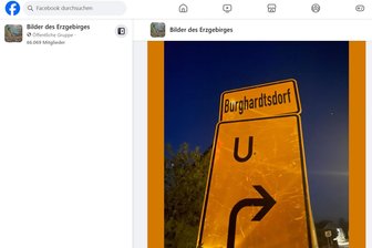 „Gelächter“ im Internet über fehlerhaftes Umleitungsschild im Erzgebirge - Das Foto, das der Facebook-Nutzer diese Woche auf der Social-Media-Plattform hochgeladen hat.