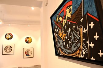 Gellert-Museum Hainichen: Sonderführung mit „Druckkraft“ von Klaus Süß - Blick in die Sonderausstellung mit Arbeiten von Klaus Süß im Gellert-Museum in Hainichen.
