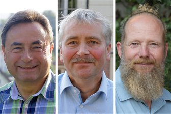 Gersdorf hat die Wahl: Diese drei Männer wollen Bürgermeister werden - Von links: Steffen Kretschmar, Erik Seidel und Marko Pfeiffer sind die Kandidaten für die Bürgermeisterwahl in Gersdorf am 29. September.