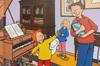 Gespenst soll junge Besucher in die Zwickauer Museen locken - Blick in eines der kleinen Pixi-Bücher: Die Geschichte mit dem weißen Geist spielt auch im Robert-Schumann-Haus in Zwickau, dem Geburtshaus des berühmten Komponisten.