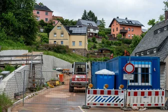 Gesperrte Waldheimer Straße in Mittweida: Das muss noch gebaut werden - Die Baustelle der Waldheimer Straße in Mittweida in Blickrichtung Ringethal.
