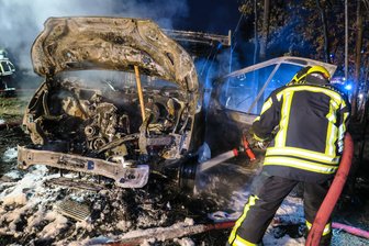 Gestohlener Transporter brennt in Waldstück aus -