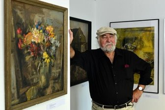 Gipfeltreffen am Ort der Begegnung - Leo Lessig bei der Eröffnung der neuen Ausstellung in der Stadtgalerie in Frankenberg. Schwerpunkt der Schau ist sein Frühwerk.