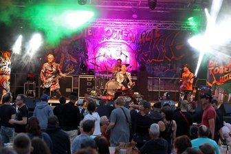 Glauchauer Firma beteiligt sich an "Night of Light" - "Die Toten Ärzte" auf dem Glauchauer Stadtfest im Vorjahr. In diesem Jahr fällt die Stadtfete coronabedingt aus.