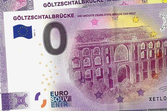 Göltzschtalbrücke ziert 0-Euro-Schein - Die 0-Euro-Souvenirscheine mit dem Motiv der Göltzschtalbrücke sind in der Normalausgabe auf 2000 Stück limitiert. 