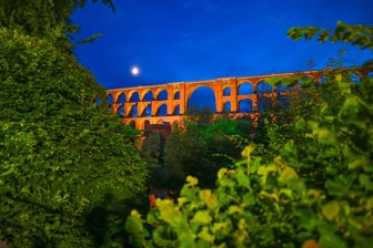 Göltzschtalbrücke: Zwei Ministerpräsidenten kämpfen für den Welterbe-Titel - Neue Beleuchtung Göltzschtalbrücke