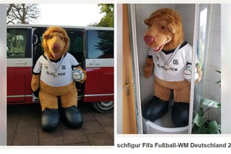 Goleo VI: WM-Maskottchen von 2006 steht in Sachsen zum Verkauf - Goleo VI steht in Sachsen zum Verkauf. Wer ihn haben will, sollte ein größeres Auto mitbringen - der Plüschlöwe ist groß.