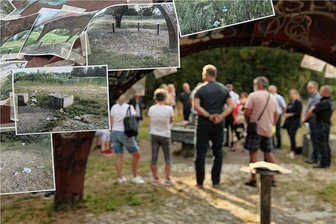 Grillplatz an der Zwickauer Mulde: Nachbarn von Verwaltung enttäuscht - Die genervten Anwohnerinnen und Anwohner haben den Pavillon am Grillplatz mit Fotos des Platzes beklebt. Die Bilder zeigen, wie es dort mitunter aussieht, wenn dort Menschen gegrillt und gefeiert haben.