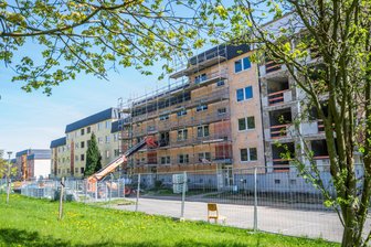 Größtes Wohnbauprojekt im Erzgebirge: So haben Sie die „Platte“ noch nie gesehen - In der Lessingstraße 2-16 hat der Umbau von zwei Wohnblöcken begonnen.