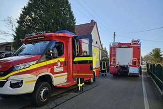 Großaufgebot der Feuerwehr am Freitagmorgen bei Zwickau: Mutter und Baby gerettet - Mehrere Feuerwehrautos, Rettungswagen und auch ein Rettungshubschrauber waren am Freitagmorgen in Schönfels im Einsatz.