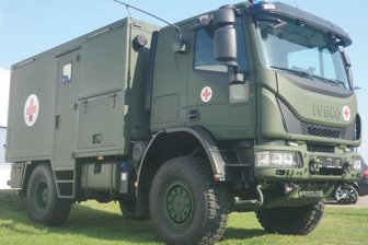 Großauftrag für Plauener Binz-Werk - Prototyp des Verwundetentransportfahrzeuges für die Bundeswehr: Fahrwerk und Fahrerhaus kommen von der Iveco Magirus AG, den Kofferaufbau liefert Binz. Gefertigt werden soll er in Plauen.