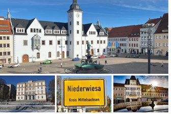 Großes Geheimnis um das Sachsen-Monopoly: Sind Freiberg, Mittweida oder Lichtenwalde dabei? - Freiberg (o.), Mittweida, Niederwiesa und Frankenberg (u.v.l.) sind heiße Kandidaten für das neue Sachsen-Monopoly.
