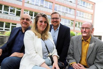 Grünes Klassenzimmer, Schulclub, Mensa: Neue Ideen für die Winkler-Schulen in Freiberg - Zusammen für die Winkler-Schule Freiberg: Jens Gernegroß, Josephine Nordheim, Steve Ittershagen und Reiner Hinz (v.l.).